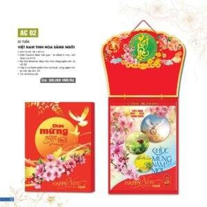 Lịch 52 Tuần 2027 AC Mẫu AC02 - Việt Nam Tinh Hoa Sáng Ngời (11  x  12 cm) Xưởng In Ép Kim Nhũ Vàng Tận Gốc in logo doanh nghiệp quà tặng Tết tại Xưởng Quà Tặng Quang Vũ
