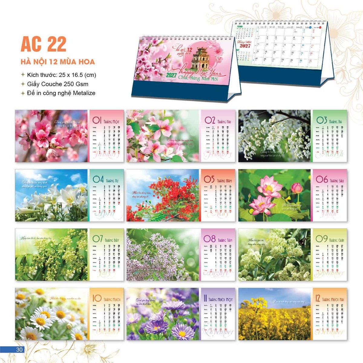 Lịch Bloc 2027 AC Mẫu AC22 - Hà Nội (25 x 16 cm) Xưởng In Ép Kim Nhũ Vàng Tận Gốc Lịch Bloc 2027 AC Mẫu AC22 - Hà Nội (25 x 16 cm) Xưởng In Ép Kim Nhũ Vàng Tận Gốc in logo doanh nghiệp quà tặng Tết tại Xưởng Quà Tặng Quang Vũ