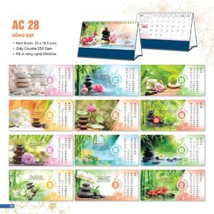 Lịch Bloc 2027 AC Mẫu AC28 - Sống Đẹp (25 x 16 cm) Xưởng In Ép Kim Nhũ Vàng Tận Gốc in logo doanh nghiệp quà tặng Tết tại Xưởng Quà Tặng Quang Vũ