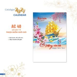 Lịch Bloc 2027 AC Mẫu AC40 - Thuận Buồm Xuôi Gió (40 x 60 cm) Xưởng In Ép Kim Nhũ Vàng Tận Gốc in logo doanh nghiệp quà tặng Tết tại Xưởng Quà Tặng Quang Vũ