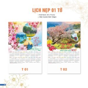 Lịch Bloc 2027 AC Mẫu AC-CATTALOGUEACHAU202730 (45 x 70 cm) Xưởng In Ép Kim Nhũ Vàng Tận Gốc