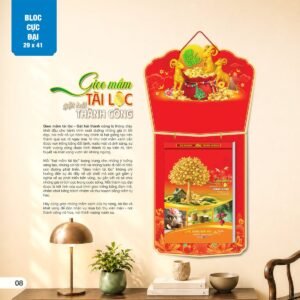 Lịch Bloc Cực Đại 2027 AH Mẫu AH03 (29 x 41cm) Xưởng In Ép Kim Nhũ Vàng Tận Gốc in logo doanh nghiệp quà tặng Tết tại Xưởng Quà Tặng Quang Vũ