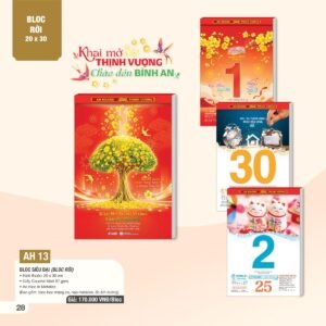 Lịch Bloc Siêu Đại 2027 AH Mẫu AH1314 (20 x 30cm) Xưởng In Ép Kim Nhũ Vàng Tận Gốc in logo doanh nghiệp quà tặng Tết tại Xưởng Quà Tặng Quang Vũ