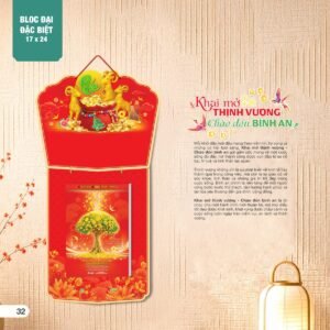Lịch Bìa Treo 2027 AH Mẫu AH17 (17 x 24 cm) Xưởng In Ép Kim Nhũ Vàng Tận Gốc in logo doanh nghiệp quà tặng Tết tại Xưởng Quà Tặng Quang Vũ