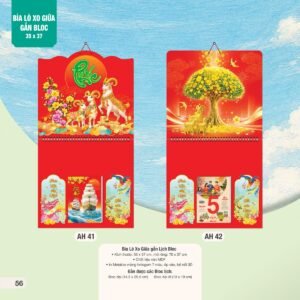 Lịch Treo Tường Lò Xo 2027 AH Mẫu AH41 (35 x 37 cm) Xưởng In Ép Kim Nhũ Vàng Tận Gốc in logo doanh nghiệp quà tặng Tết tại Xưởng Quà Tặng Quang Vũ