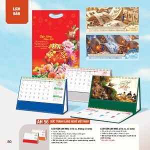 Lịch Bàn Chữ M (Có Note 52 Tuần) 2027 AH Mẫu AH56 (24 x 16cm) Xưởng In Ép Kim Nhũ Vàng Tận Gốc in logo doanh nghiệp quà tặng Tết tại Xưởng Quà Tặng Quang Vũ