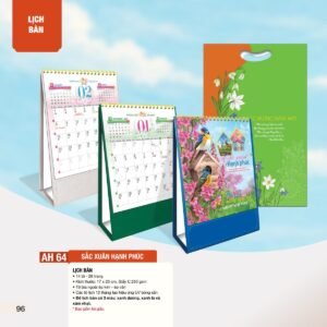Lịch Để Bàn 2027 AH Mẫu AH64 (12  x  18 cm) Xưởng In Ép Kim Nhũ Vàng Tận Gốc in logo doanh nghiệp quà tặng Tết tại Xưởng Quà Tặng Quang Vũ