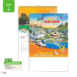 Lịch Treo Tường Lò Xo 7 Tờ 2027 AH Mẫu AH73 (40 x 60cm) Xưởng In Ép Kim Nhũ Vàng Tận Gốc in logo doanh nghiệp quà tặng Tết tại Xưởng Quà Tặng Quang Vũ