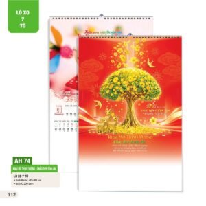 Lịch Treo Tường Lò Xo 7 Tờ 2027 AH Mẫu AH74 (40 x 60cm) Xưởng In Ép Kim Nhũ Vàng Tận Gốc in logo doanh nghiệp quà tặng Tết tại Xưởng Quà Tặng Quang Vũ