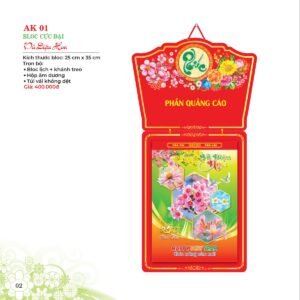 Lịch Bloc 2027 AK Mẫu AK01 (29 x 41 cm) Xưởng In Ép Kim Nhũ Vàng Tận Gốc in logo doanh nghiệp quà tặng Tết tại Xưởng Quà Tặng Quang Vũ