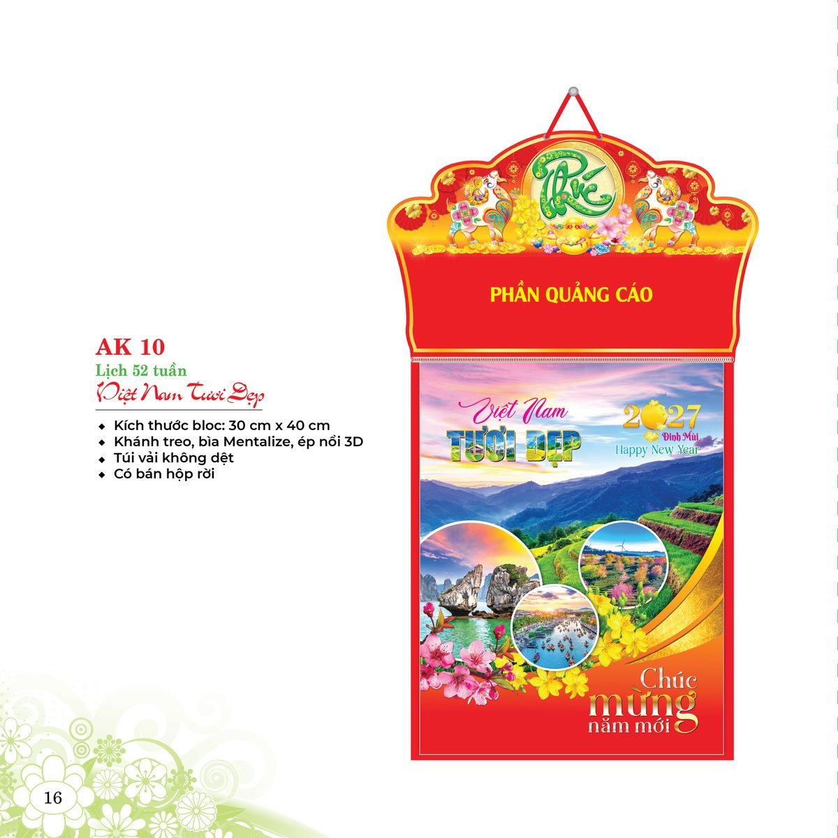 Lịch 52 Tuần 2027 AK Mẫu AK10 (28 x 202 cm) Xưởng In Ép Kim Nhũ Vàng Tận Gốc Lịch 52 Tuần 2027 AK Mẫu AK10 (28 x 202 cm) Xưởng In Ép Kim Nhũ Vàng Tận Gốc in logo doanh nghiệp quà tặng Tết tại Xưởng Quà Tặng Quang Vũ