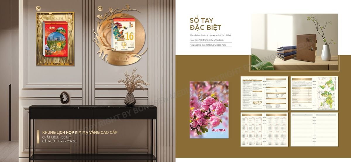 Lịch Bloc Siêu Cực Đại 2027 BS06 Xưởng In Ép Kim Nhũ Vàng Tận Gốc