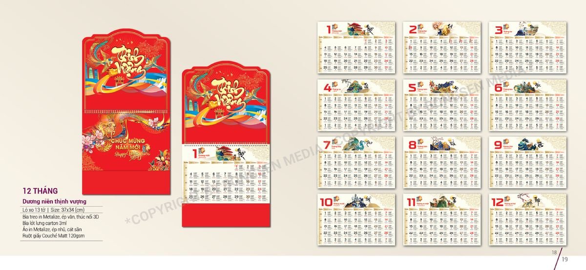 Lịch Bloc Siêu Cực Đại 2027 BS10 Xưởng In Ép Kim Nhũ Vàng Tận Gốc