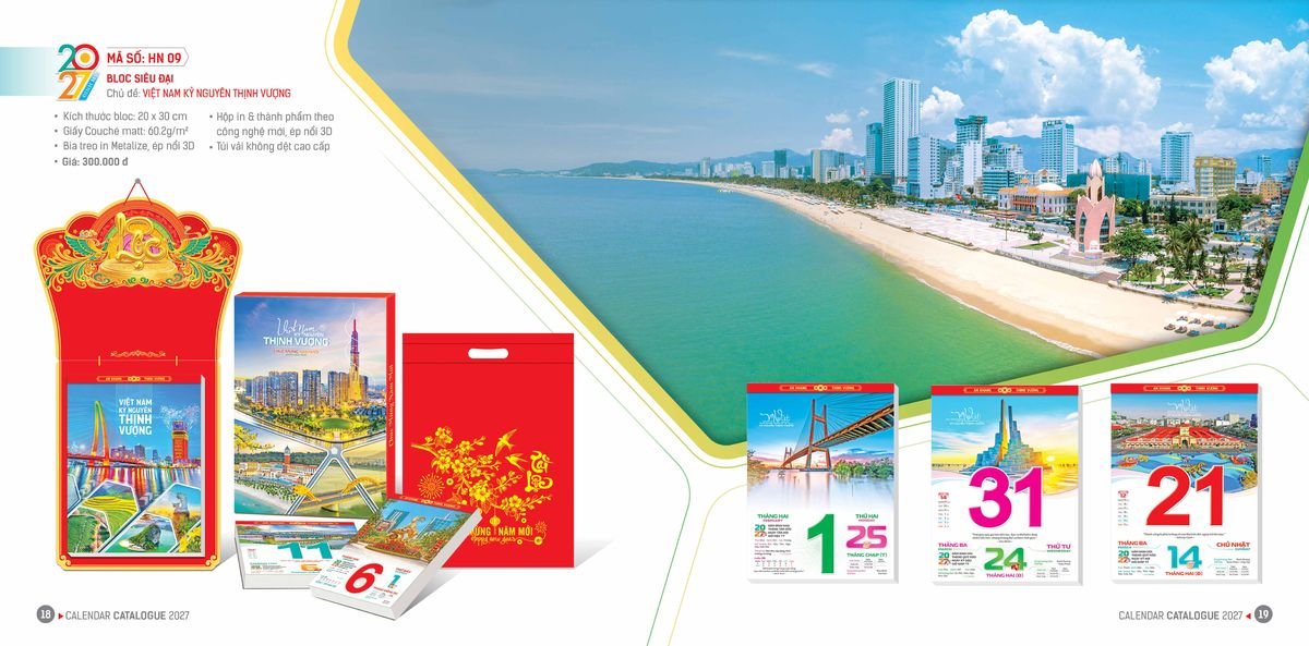 Lịch Bloc Hoa Niên 2027 ĐP DPHN08 Xưởng In Ép Kim Nhũ Vàng Tận Gốc