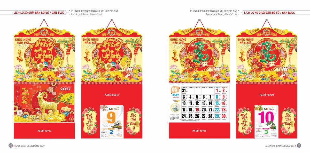 Lịch Bloc Hoa Niên 2027 ĐP DPHN22 Xưởng In Ép Kim Nhũ Vàng Tận Gốc