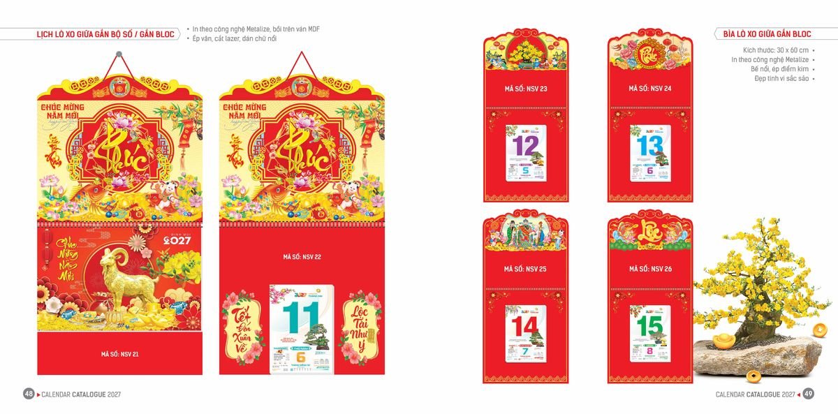 Lịch Bloc Hoa Niên 2027 ĐP DPHN23 Xưởng In Ép Kim Nhũ Vàng Tận Gốc Lịch Bloc Hoa Niên 2027 ĐP DPHN23 Xưởng In Ép Kim Nhũ Vàng Tận Gốc