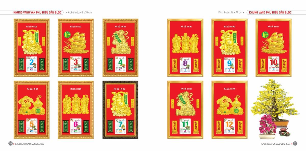 Lịch Bloc Hoa Niên 2027 ĐP DPHN27 Xưởng In Ép Kim Nhũ Vàng Tận Gốc