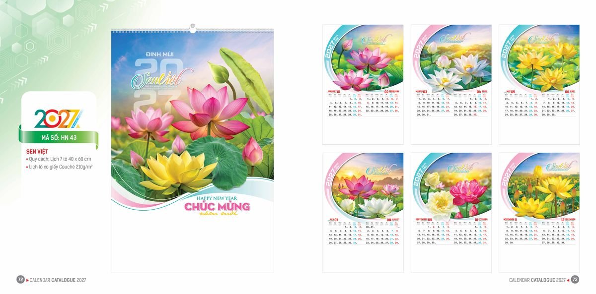 Lịch Bloc Hoa Niên 2027 ĐP DPHN35 Xưởng In Ép Kim Nhũ Vàng Tận Gốc Lịch Bloc Hoa Niên 2027 ĐP DPHN35 Xưởng In Ép Kim Nhũ Vàng Tận Gốc
