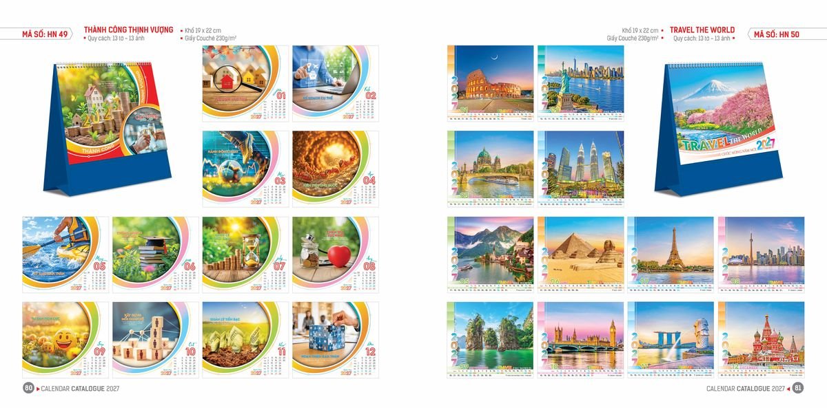 Lịch Bloc Hoa Niên 2027 ĐP DPHN39 Xưởng In Ép Kim Nhũ Vàng Tận Gốc