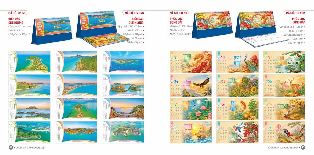 Lịch Bloc Hoa Niên 2027 ĐP DPHN44 Xưởng In Ép Kim Nhũ Vàng Tận Gốc