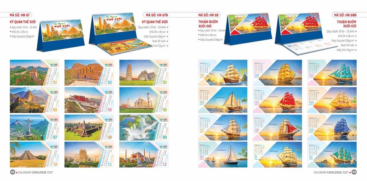 Lịch Bloc Hoa Niên 2027 ĐP DPHN48 Xưởng In Ép Kim Nhũ Vàng Tận Gốc