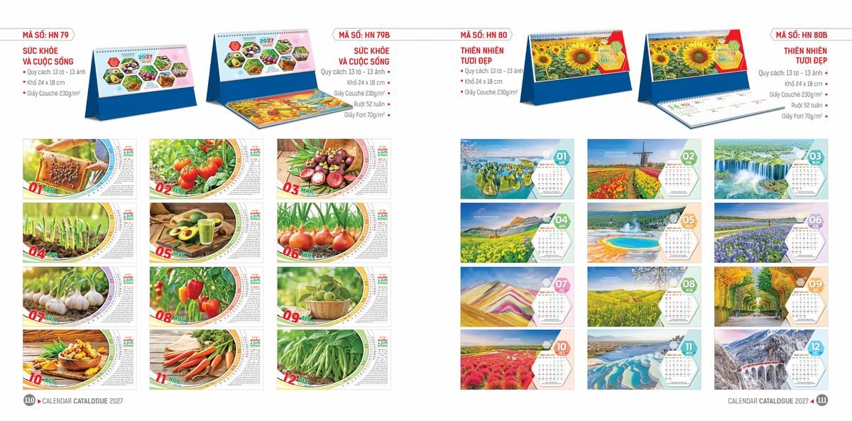 Lịch Bloc Hoa Niên 2027 ĐP DPHN54 Xưởng In Ép Kim Nhũ Vàng Tận Gốc
