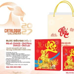 Lịch Bloc Siêu Đại 2027 DVA Mẫu DVA10 (20 x 30cm) Xưởng In Ép Kim Nhũ Vàng Tận Gốc in logo doanh nghiệp quà tặng Tết tại Xưởng Quà Tặng Quang Vũ