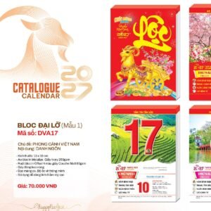 Lịch Bloc 2027 DVA Mẫu DVA15 (13 x 19cm) Xưởng In Ép Kim Nhũ Vàng Tận Gốc in logo doanh nghiệp quà tặng Tết tại Xưởng Quà Tặng Quang Vũ