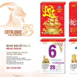 Lịch Bloc 2027 DVA Mẫu DVA18 (13 x 19cm) Xưởng In Ép Kim Nhũ Vàng Tận Gốc in logo doanh nghiệp quà tặng Tết tại Xưởng Quà Tặng Quang Vũ