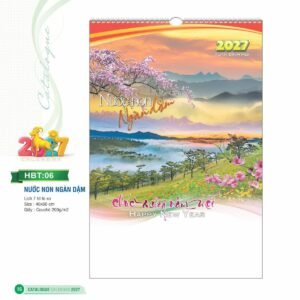 Lịch Treo Tường Lò Xo 2027 HBT Mẫu HBT06 (40 x 60cm) Xưởng In Ép Kim Nhũ Vàng Tận Gốc in logo doanh nghiệp quà tặng Tết tại Xưởng Quà Tặng Quang Vũ