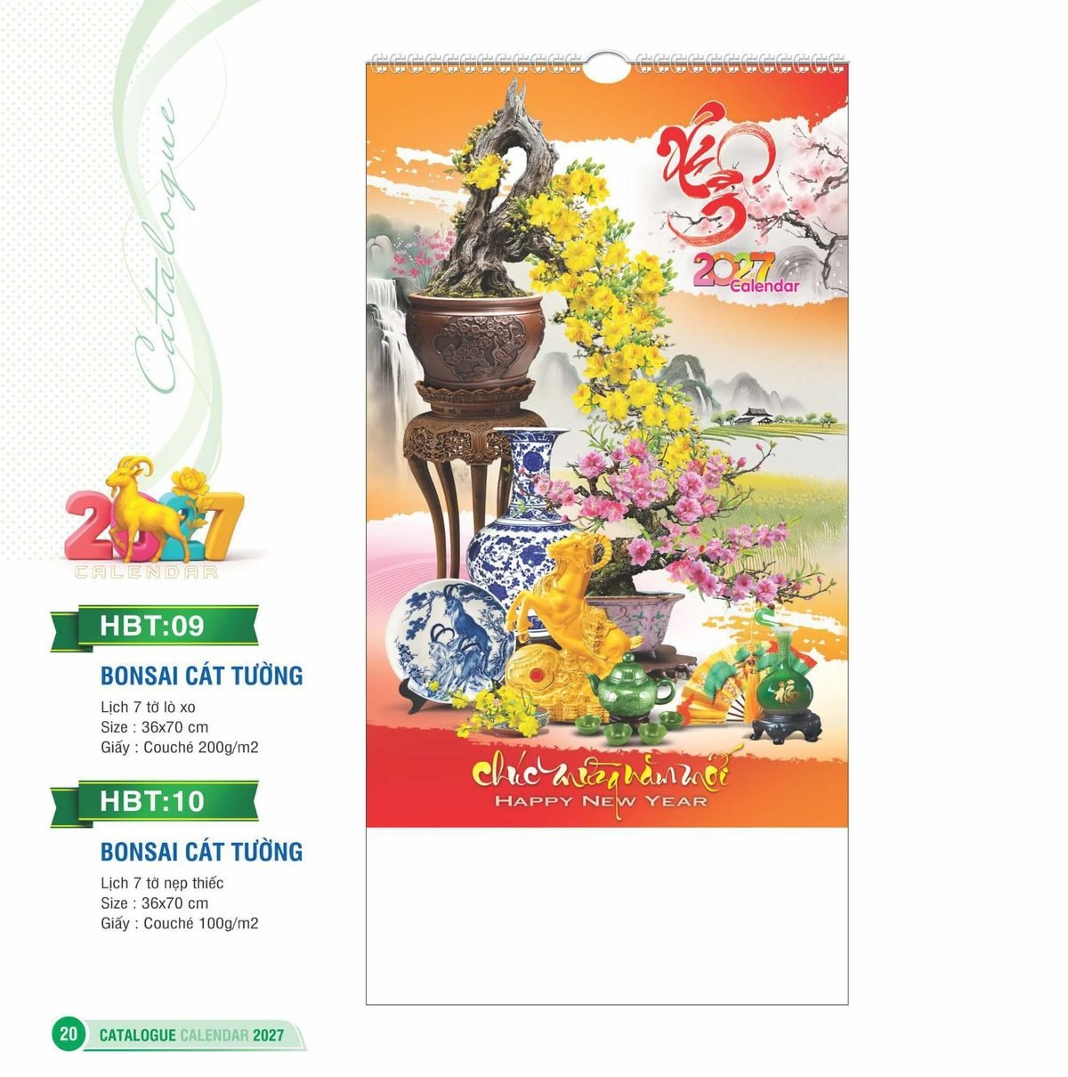 Lịch Treo Tường Lò Xo 2027 HBT Mẫu HBT09 (36 x 70cm) Xưởng In Ép Kim Nhũ Vàng Tận Gốc Lịch Treo Tường Lò Xo 2027 HBT Mẫu HBT09 (36 x 70cm) Xưởng In Ép Kim Nhũ Vàng Tận Gốc in logo doanh nghiệp quà tặng Tết tại Xưởng Quà Tặng Quang Vũ