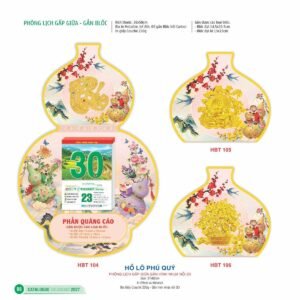 Lịch Bìa Treo 2027 HBT Mẫu HBT105 (13 x 19cm) Xưởng In Ép Kim Nhũ Vàng Tận Gốc in logo doanh nghiệp quà tặng Tết tại Xưởng Quà Tặng Quang Vũ