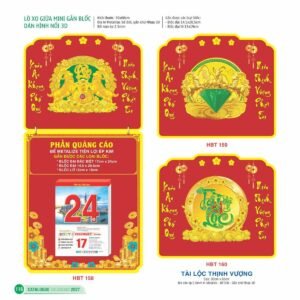 Lịch Bloc Siêu Đại 2027 HBT Mẫu HBT161 (30 x 60cm) Xưởng In Ép Kim Nhũ Vàng Tận Gốc in logo doanh nghiệp quà tặng Tết tại Xưởng Quà Tặng Quang Vũ