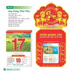 Lịch Bloc Siêu Đại 2027 HBT Mẫu HBT162 (17 x 24cm) Xưởng In Ép Kim Nhũ Vàng Tận Gốc in logo doanh nghiệp quà tặng Tết tại Xưởng Quà Tặng Quang Vũ