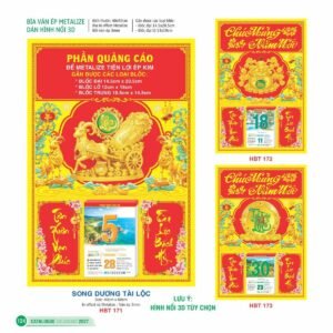 Lịch Bìa Treo 2027 HBT Mẫu HBT173 (15 x 19cm) Xưởng In Ép Kim Nhũ Vàng Tận Gốc in logo doanh nghiệp quà tặng Tết tại Xưởng Quà Tặng Quang Vũ