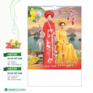Lịch Bloc 2027 HBT Mẫu HBT19 (29 x 41 cm) Xưởng In Ép Kim Nhũ Vàng Tận Gốc in logo doanh nghiệp quà tặng Tết tại Xưởng Quà Tặng Quang Vũ