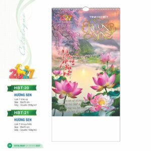 Lịch Treo Tường Lò Xo 2027 HBT Mẫu HBT21 (36 x 70cm) Xưởng In Ép Kim Nhũ Vàng Tận Gốc in logo doanh nghiệp quà tặng Tết tại Xưởng Quà Tặng Quang Vũ