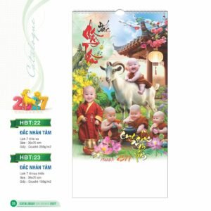 Lịch Treo Tường Lò Xo 2027 HBT Mẫu HBT22 (36 x 70cm) Xưởng In Ép Kim Nhũ Vàng Tận Gốc in logo doanh nghiệp quà tặng Tết tại Xưởng Quà Tặng Quang Vũ