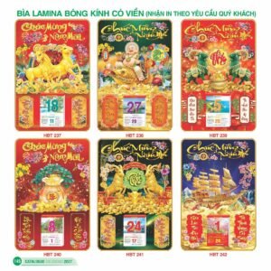 Lịch Bìa Treo 2027 HBT Mẫu HBT243 (29 x 41 cm) Xưởng In Ép Kim Nhũ Vàng Tận Gốc in logo doanh nghiệp quà tặng Tết tại Xưởng Quà Tặng Quang Vũ