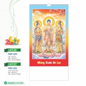 Lịch Treo Tường Lò Xo 2027 HBT Mẫu HBT26 (36 x 70cm) Xưởng In Ép Kim Nhũ Vàng Tận Gốc in logo doanh nghiệp quà tặng Tết tại Xưởng Quà Tặng Quang Vũ