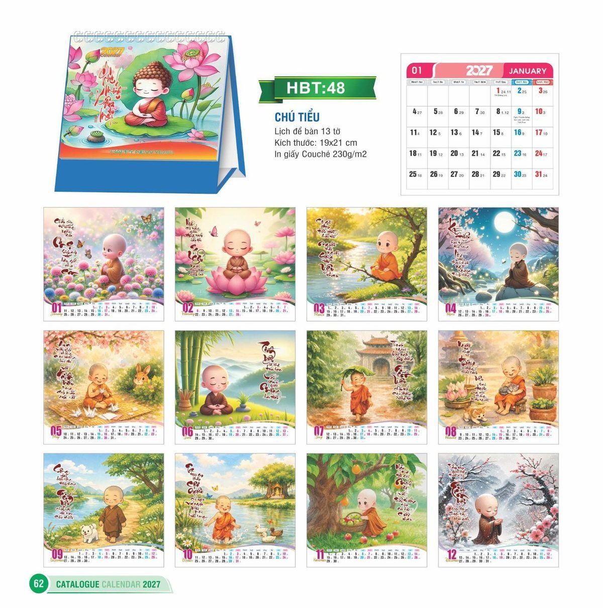 Lịch Để Bàn 2027 HBT Mẫu HBT49 (19 x 21cm) Xưởng In Ép Kim Nhũ Vàng Tận Gốc Lịch Để Bàn 2027 HBT Mẫu HBT49 (19 x 21cm) Xưởng In Ép Kim Nhũ Vàng Tận Gốc in logo doanh nghiệp quà tặng Tết tại Xưởng Quà Tặng Quang Vũ
