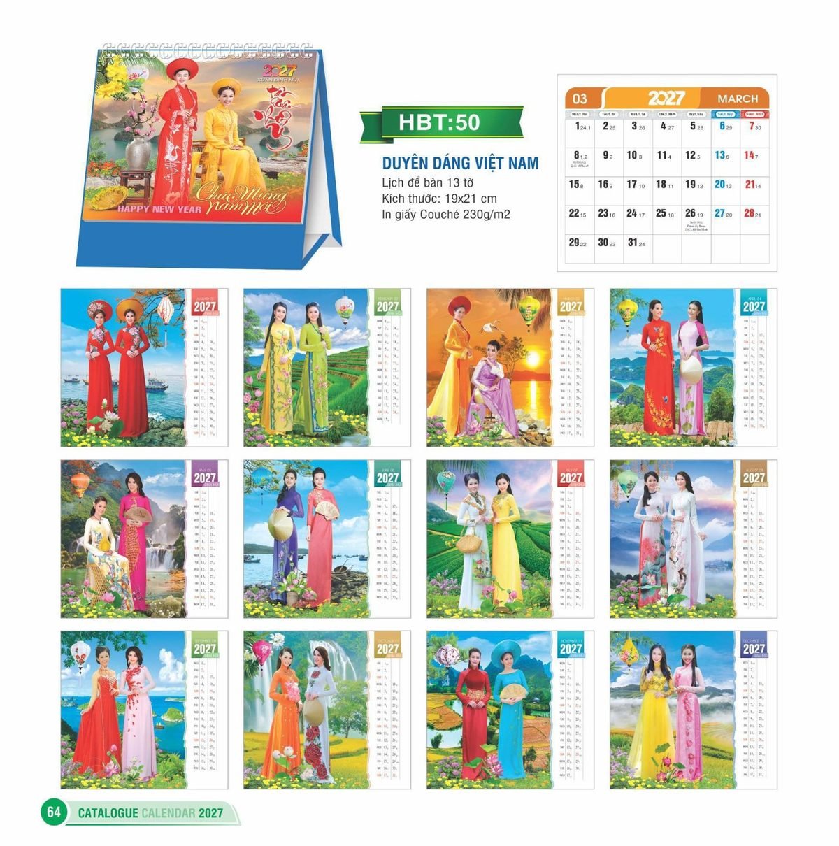 Lịch Để Bàn 2027 HBT Mẫu HBT50 (19 x 21cm) Xưởng In Ép Kim Nhũ Vàng Tận Gốc Lịch Để Bàn 2027 HBT Mẫu HBT50 (19 x 21cm) Xưởng In Ép Kim Nhũ Vàng Tận Gốc in logo doanh nghiệp quà tặng Tết tại Xưởng Quà Tặng Quang Vũ