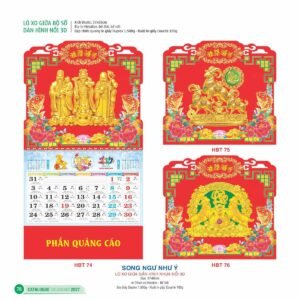 Lịch Treo Tường Lò Xo 2027 HBT Mẫu HBT79 (25  x  26 cm) Xưởng In Ép Kim Nhũ Vàng Tận Gốc in logo doanh nghiệp quà tặng Tết tại Xưởng Quà Tặng Quang Vũ