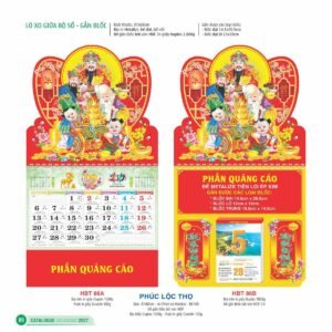 Lịch Treo Tường Lò Xo 2027 HBT Mẫu HBT87B (37 x 68cm) Xưởng In Ép Kim Nhũ Vàng Tận Gốc in logo doanh nghiệp quà tặng Tết tại Xưởng Quà Tặng Quang Vũ