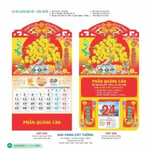 Lịch Treo Tường Lò Xo 2027 HBT Mẫu HBT91B (11  x  12 cm) Xưởng In Ép Kim Nhũ Vàng Tận Gốc in logo doanh nghiệp quà tặng Tết tại Xưởng Quà Tặng Quang Vũ