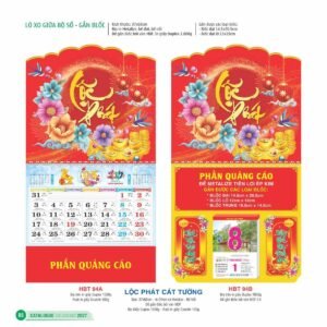 Lịch Treo Tường Lò Xo 2027 HBT Mẫu HBT95A (14  x  15 cm) Xưởng In Ép Kim Nhũ Vàng Tận Gốc in logo doanh nghiệp quà tặng Tết tại Xưởng Quà Tặng Quang Vũ