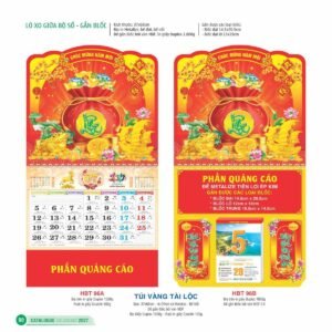 Lịch Treo Tường Lò Xo 2027 HBT Mẫu HBT97B (20  x  21 cm) Xưởng In Ép Kim Nhũ Vàng Tận Gốc in logo doanh nghiệp quà tặng Tết tại Xưởng Quà Tặng Quang Vũ