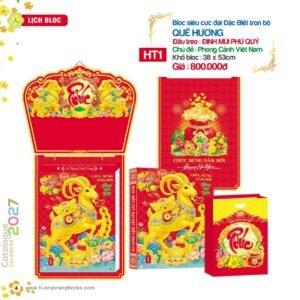 Lịch Bloc Siêu Cực Đại 2027 HT Mẫu HT1 (38 x 53cm) Xưởng In Ép Kim Nhũ Vàng Tận Gốc in logo doanh nghiệp quà tặng Tết tại Xưởng Quà Tặng Quang Vũ