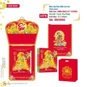 Lịch Bloc Đại Đặc Biệt 2027 HT Mẫu HT11 - Cát Tường Như Ý (17 x 24cm) Xưởng In Ép Kim Nhũ Vàng Tận Gốc in logo doanh nghiệp quà tặng Tết tại Xưởng Quà Tặng Quang Vũ