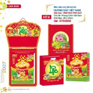 Lịch Bloc Siêu Cực Đại 2027 HT Mẫu HT4 - Hương Sắc Việt Nam (29 x 41cm) Xưởng In Ép Kim Nhũ Vàng Tận Gốc in logo doanh nghiệp quà tặng Tết tại Xưởng Quà Tặng Quang Vũ